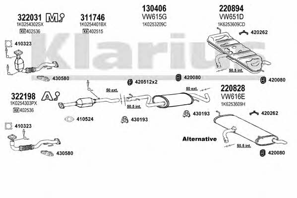 Klarius 931125E Exhaust system 931125E