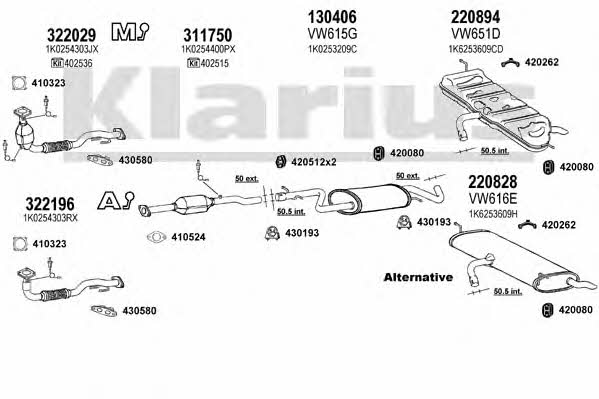 Klarius 931128E Exhaust system 931128E