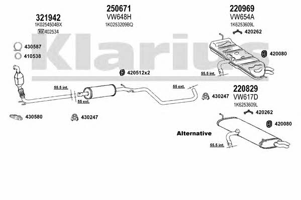 Klarius 931131E Exhaust system 931131E
