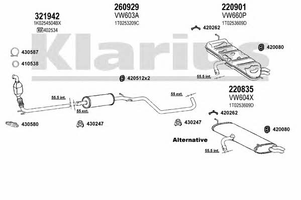Klarius 931145E Exhaust system 931145E