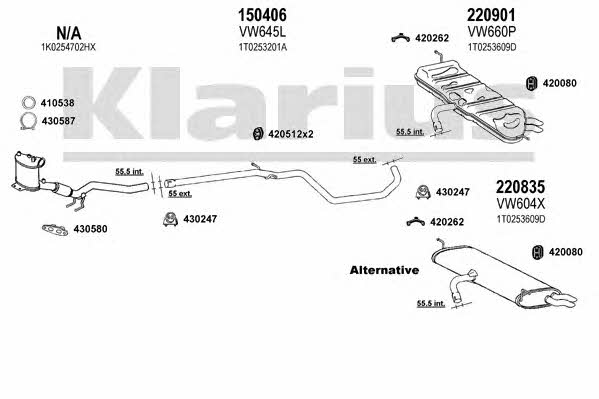 Klarius 931150E Exhaust system 931150E