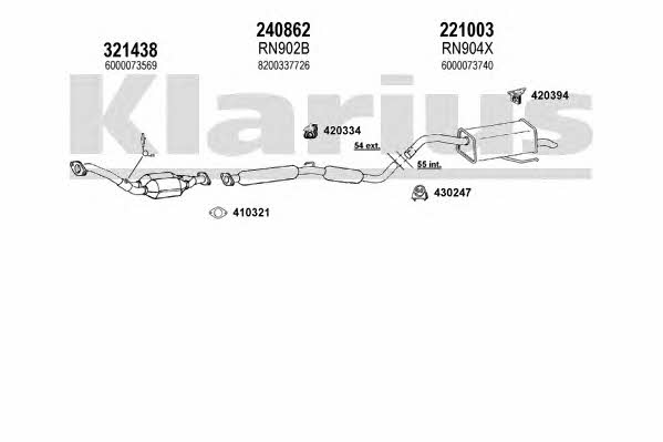 Klarius 721049E Exhaust system 721049E