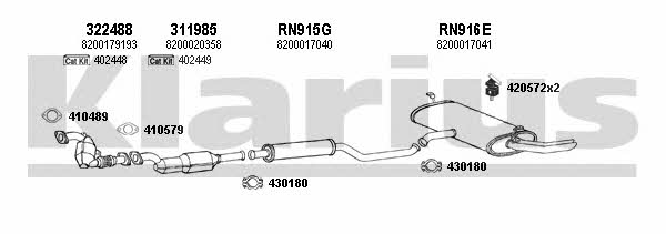 Klarius 721068E Exhaust system 721068E