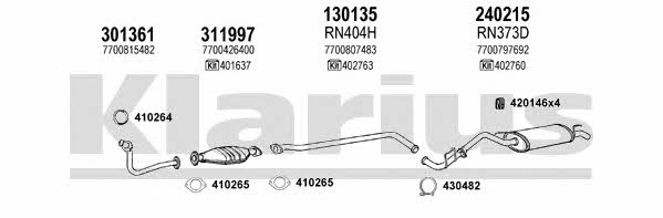 Klarius 721074E Exhaust system 721074E