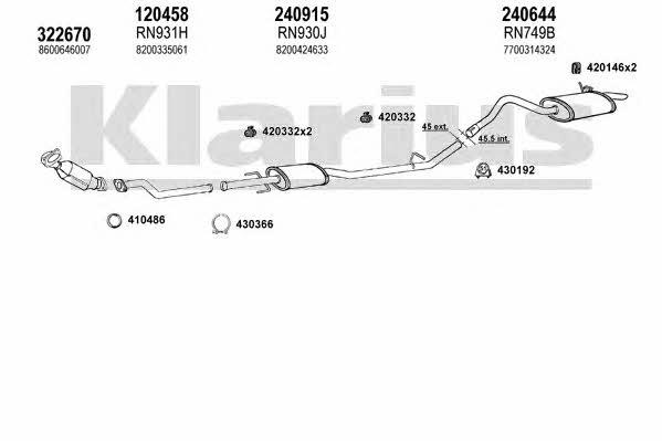 Klarius 721109E Exhaust system 721109E