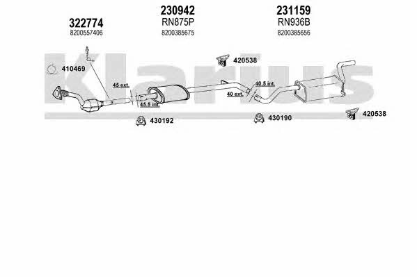 Klarius 721120E Exhaust system 721120E