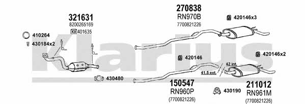 Klarius 721156E Exhaust system 721156E