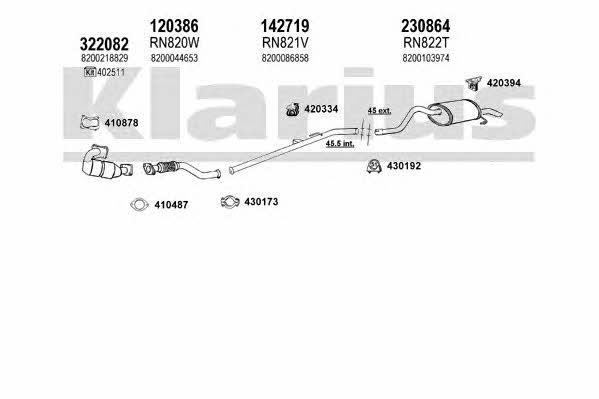 Klarius 721172E Exhaust system 721172E