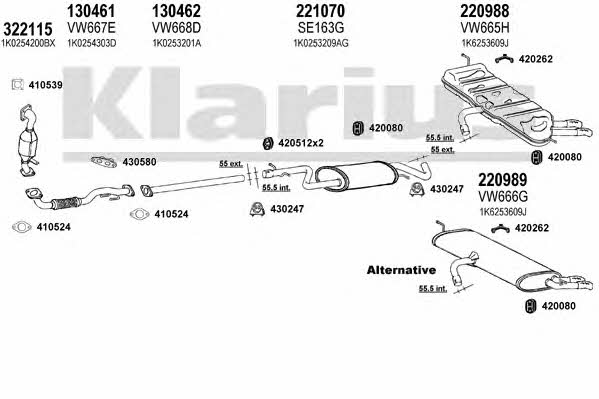 Klarius 931202E Exhaust system 931202E
