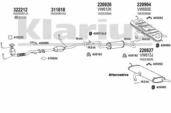Klarius 931301E Exhaust system 931301E