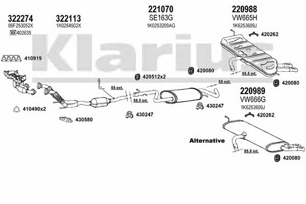Klarius 931395E Exhaust system 931395E