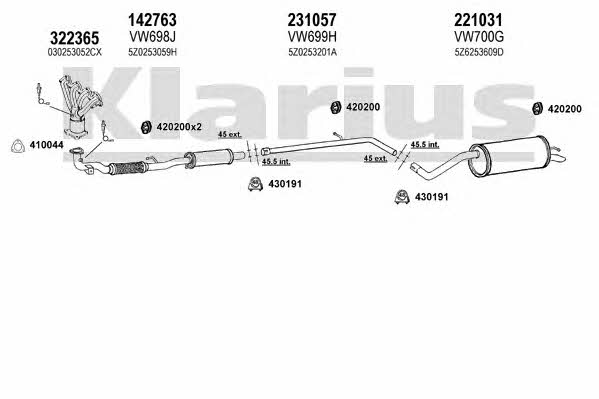 Klarius 931401E Exhaust system 931401E