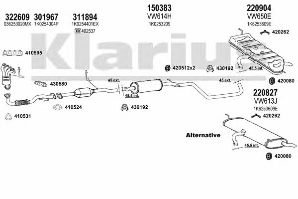 Klarius 931476E Exhaust system 931476E