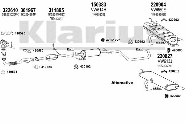 Klarius 931477E Exhaust system 931477E