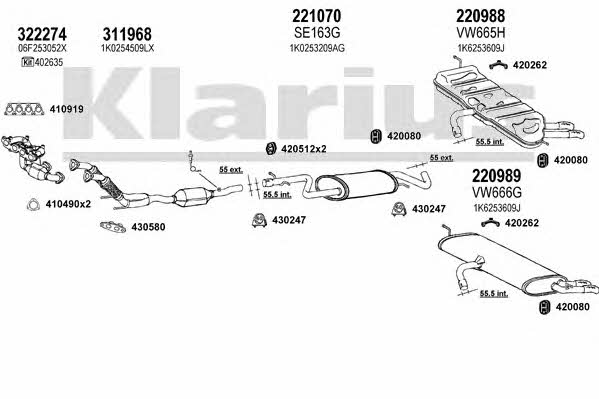 Klarius 931696E Exhaust system 931696E