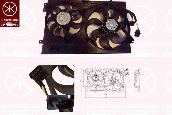 Klokkerholm 95232609 Hub, engine cooling fan wheel 95232609