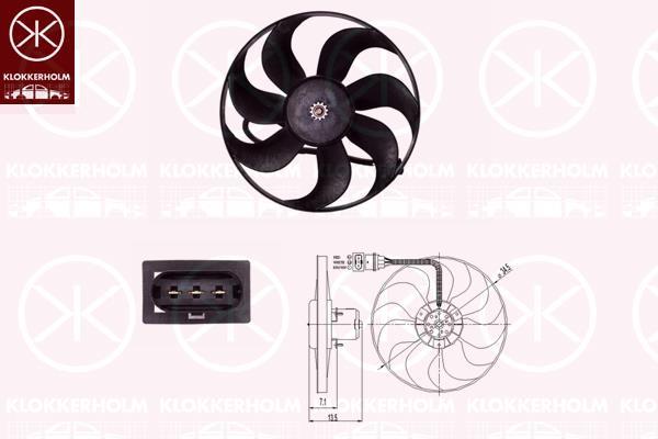 Klokkerholm 95232605 Hub, engine cooling fan wheel 95232605