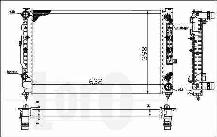 0030170023 Loro Engine cooling radiator