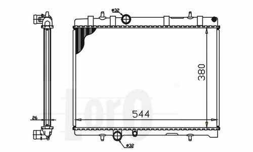 Engine radiator Peugeot 407: 0090170043 Loro Engine cooling radiator