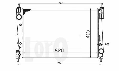 Engine radiator Opel Corsa D: 0370170071 Loro Engine cooling radiator