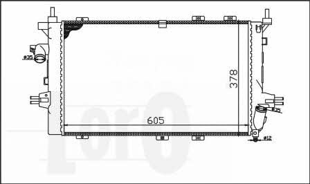 Engine radiator Opel Astra H: 0370170078 Loro Engine cooling radiator
