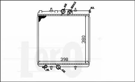 Engine radiator Peugeot 206: 0380170001 Loro Engine cooling radiator