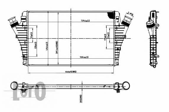 Loro 037-018-0007 Intercooler, charger 0370180007