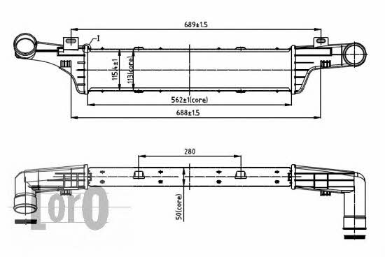 Loro 054-018-0004 Intercooler, charger 0540180004