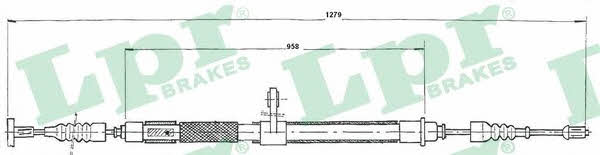 LPR C0020B Parking brake cable left C0020B C0020B LPR Parking brake cable left