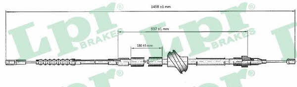 LPR C0033B Cable Pull, parking brake C0033B
