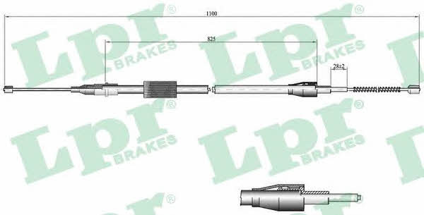 LPR C0035B Cable Pull, parking brake C0035B