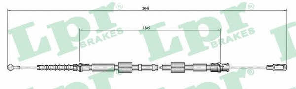 LPR C0049B Parking brake cable, right C0049B
