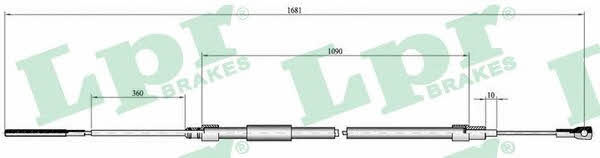 LPR C0070B Cable Pull, parking brake C0070B