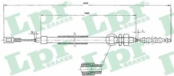 LPR C0095B Cable Pull, parking brake C0095B