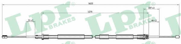 LPR C0118B Parking brake cable left C0118B