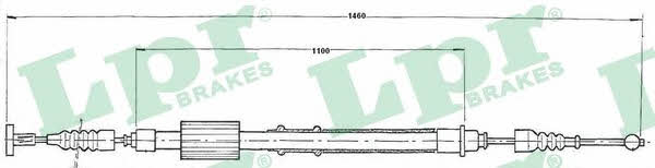 LPR C0155B Parking brake cable, right C0155B