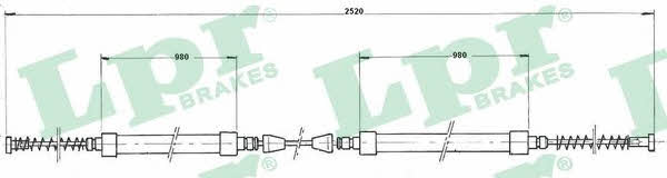 LPR C0162B Cable Pull, parking brake C0162B