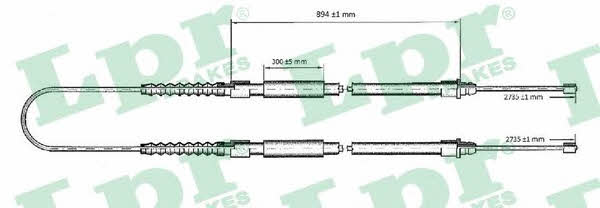 LPR C0174B Cable Pull, parking brake C0174B