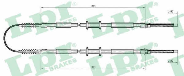 LPR C0179B Cable Pull, parking brake C0179B