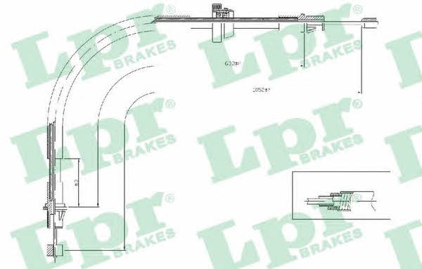 LPR C0281B Cable Pull, parking brake C0281B