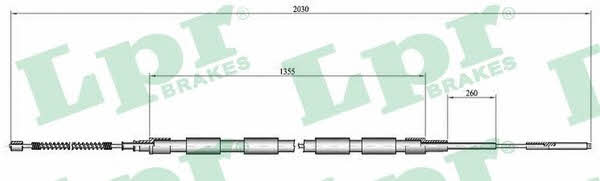 LPR C0302B Cable Pull, parking brake C0302B