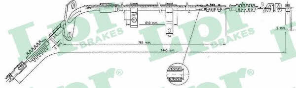 LPR C0374B Parking brake cable, right C0374B