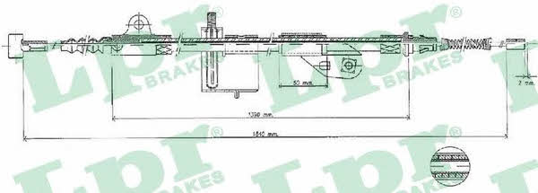 LPR C0502B Parking brake cable, right C0502B