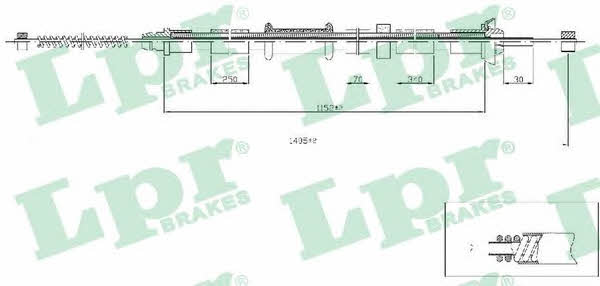 LPR C0518B Parking brake cable left C0518B