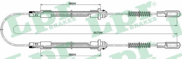 LPR C0522B Cable Pull, parking brake C0522B