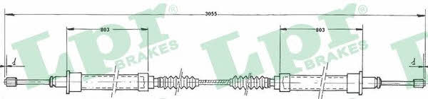 LPR C0523B Cable Pull, parking brake C0523B