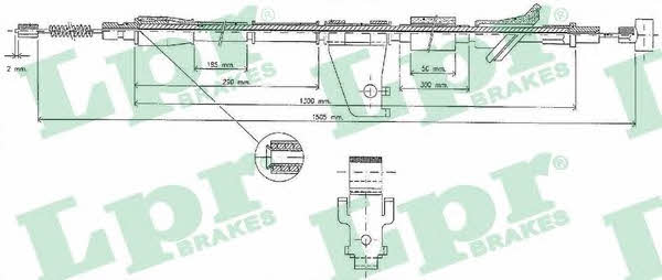 LPR C0527B Cable Pull, parking brake C0527B