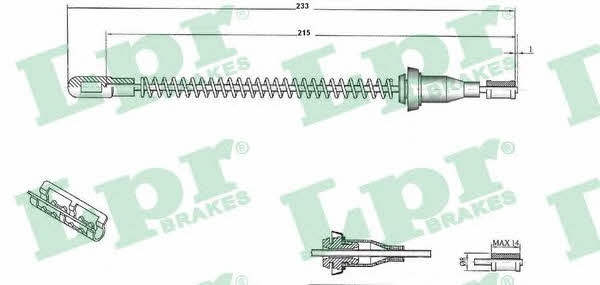 LPR C0586B Cable Pull, parking brake C0586B