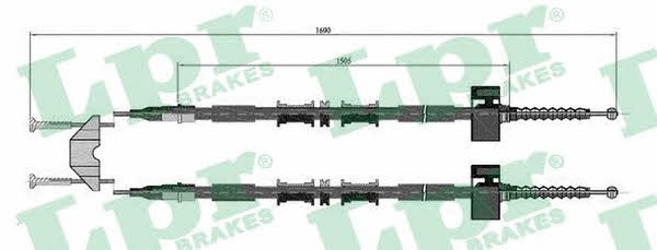 LPR C0594B Parking brake cable, right C0594B