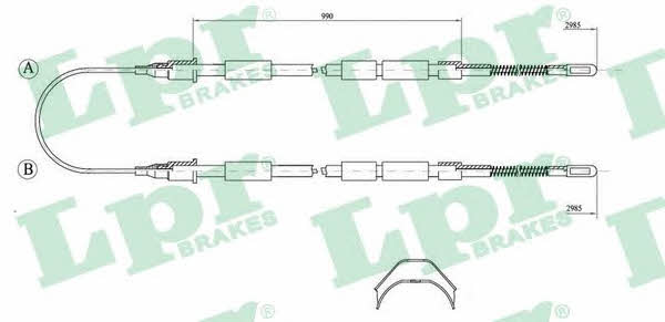 LPR C1032B Cable Pull, parking brake C1032B
